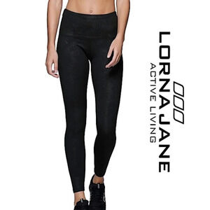 Lorna Jane Black Luxe Palm Full  Length Leggings